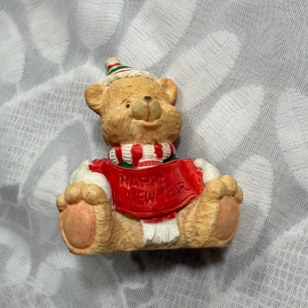 Vintage Homeland Teddy Babies January Happy New Year Bear Figurine Miniature